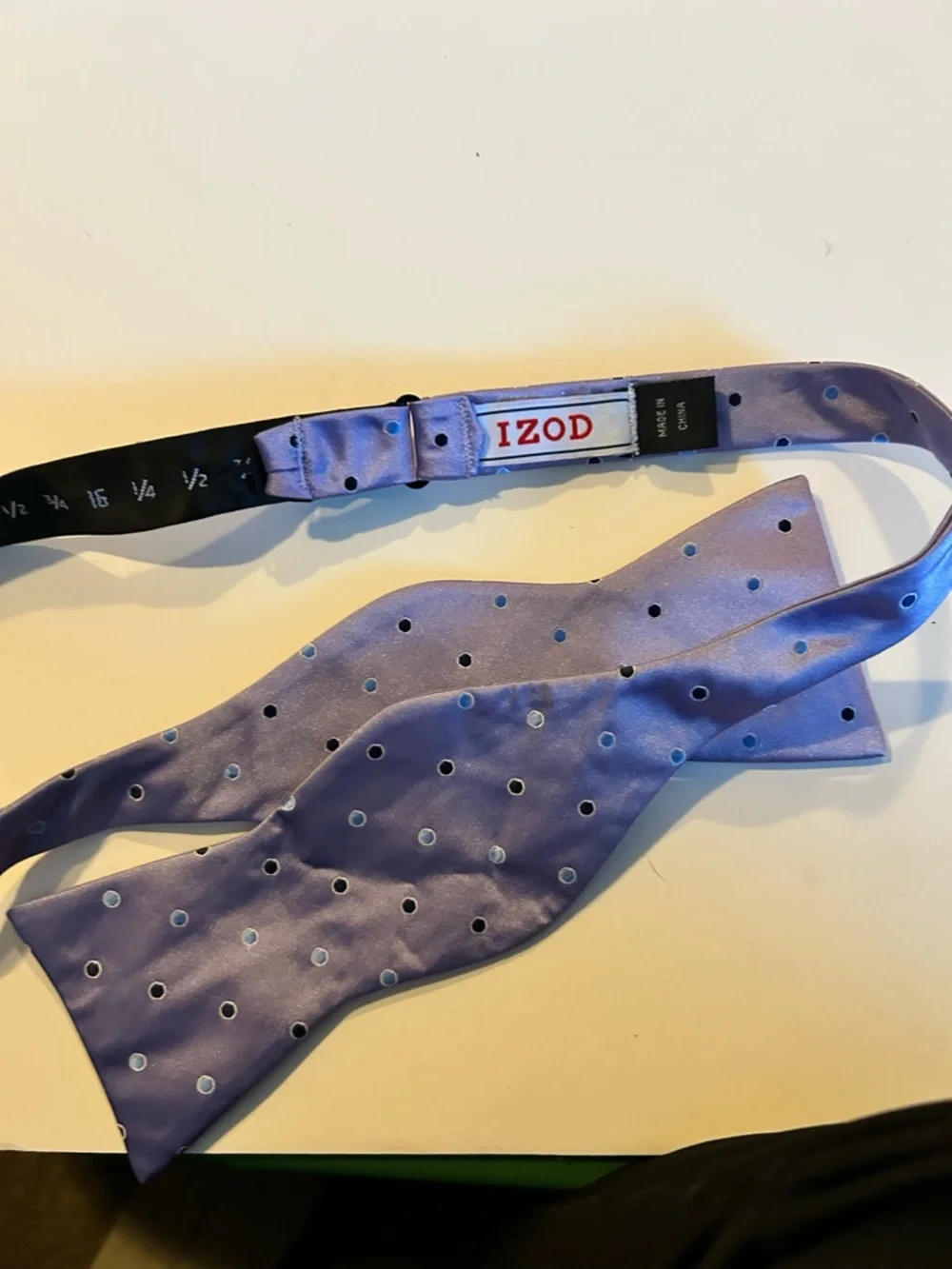 Izod Lavender Self-Tie Bow Tie with Light Blue Dots